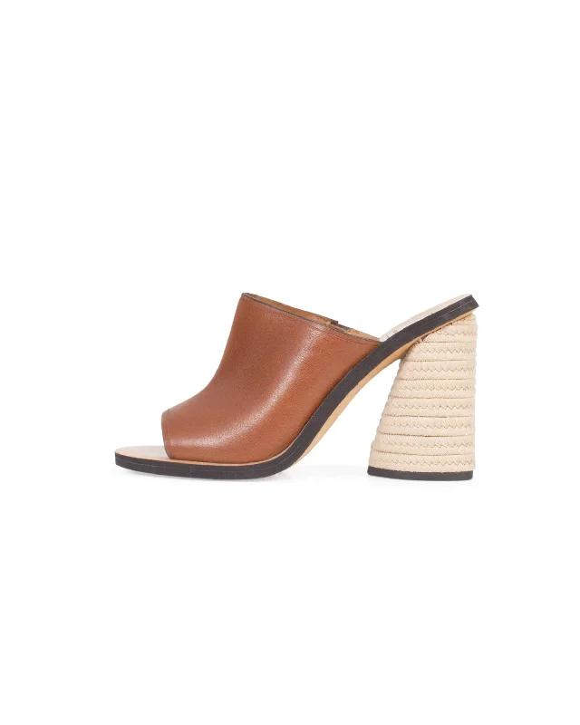 "Alba" Leather and Jute Heel---Comfortable Leather Pumps for Office and Everyday Wear