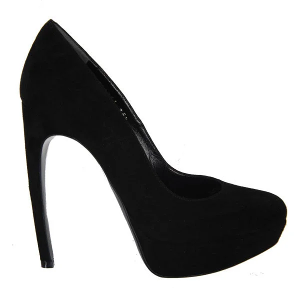 Affordable Suede Ankle Pumps for All-Day Wear--Armadillo Suede Pump 130, Black