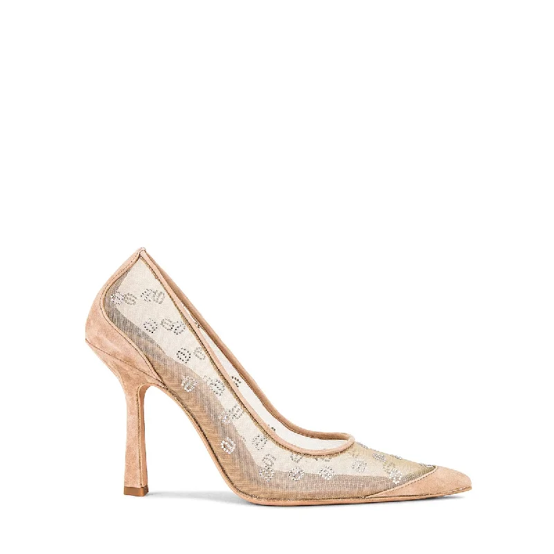 Affordable Rhinestone Pumps for a Dazzling Look---Delphine 105 Crystal Pump, Nude