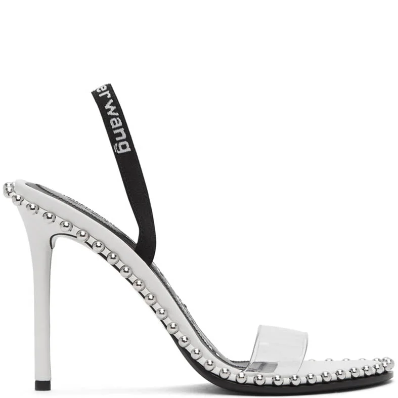 Versatile Dress Heels for Formal and Casual Wear---Nova 105 Calf Logo, White