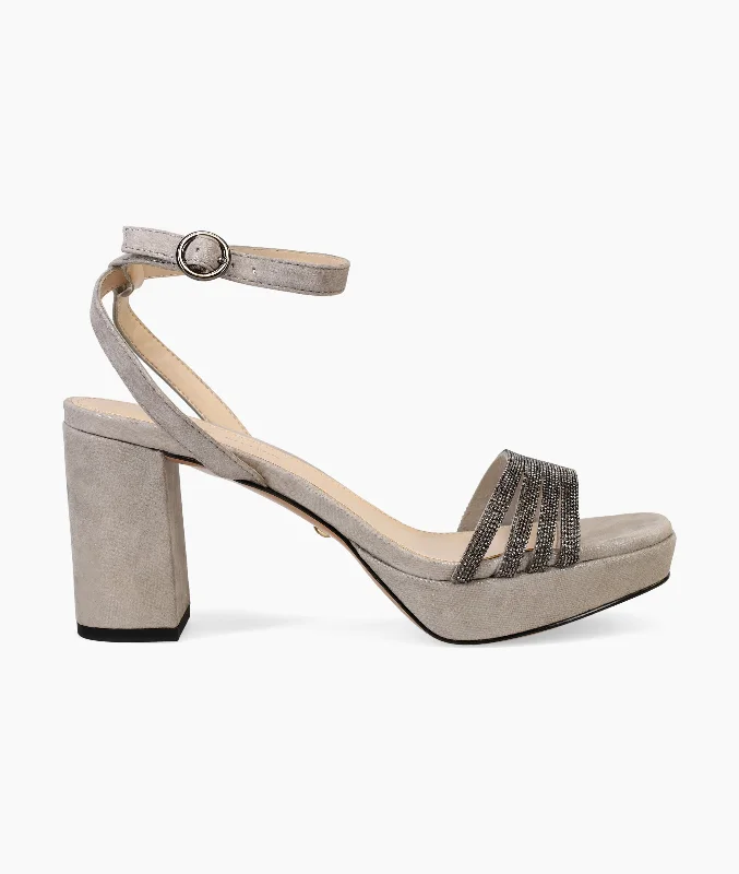 Stylish Platform Heels for Extra Height--Aliana Platform - Pewter