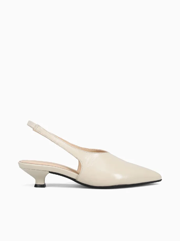 Eros Cream Leather---Comfortable Leather Pumps for Office and Everyday Wear