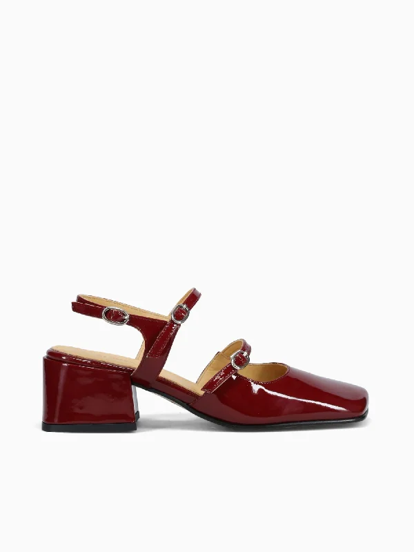 Withnee Burgundy Leather---Comfortable Leather Pumps for Office and Everyday Wear