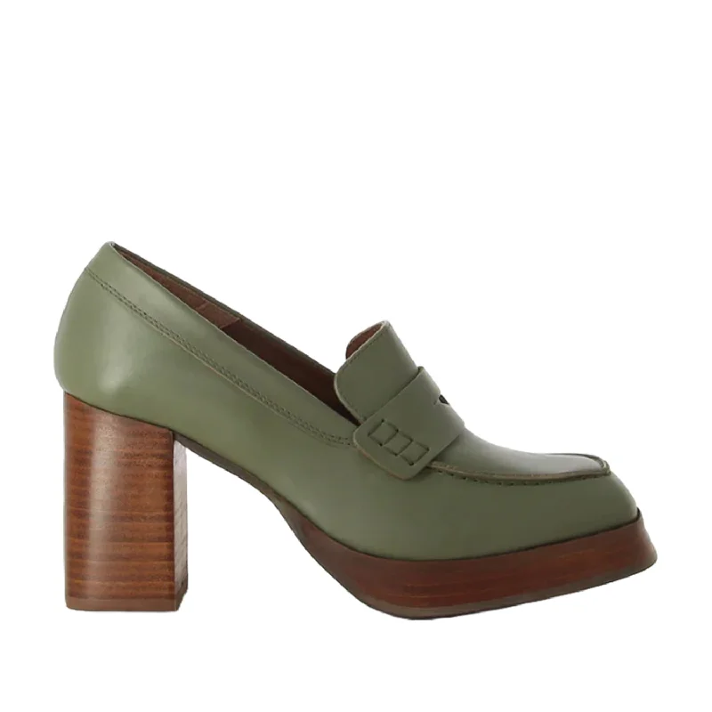 Alohas Women's Busy in Dusty Olive---Fashionable Kitten Heels for Date Night