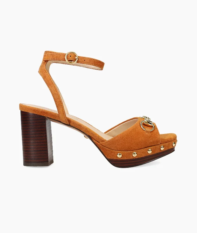 Stylish Platform Heels for Extra Height--Anara Platform - Cognac