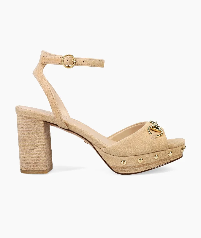 Stylish Platform Heels for Extra Height--Anara Platform - Latte