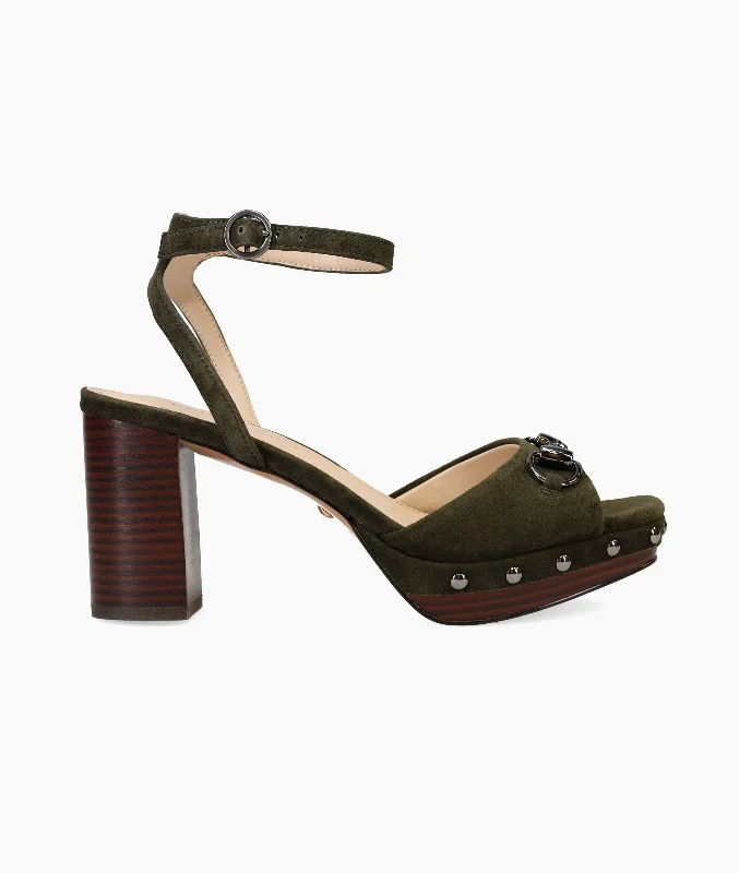 Stylish Platform Heels for Extra Height--Anara Platform - Dark Olive