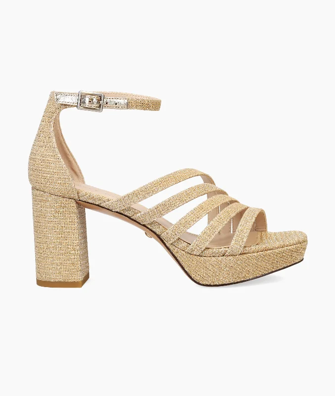 Stylish Platform Heels for Extra Height--Anber Platform - Gold