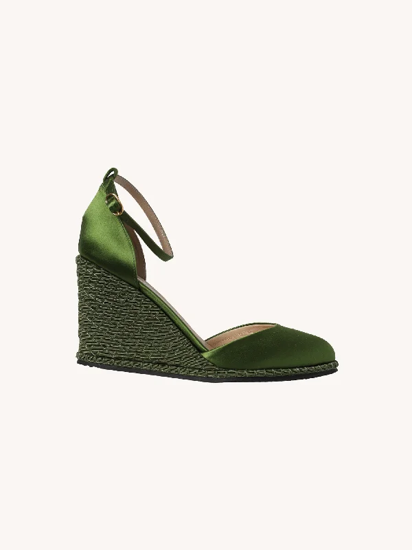 Stylish Ankle Strap Heels for Women--Ankle Strap Wedge in Matcha