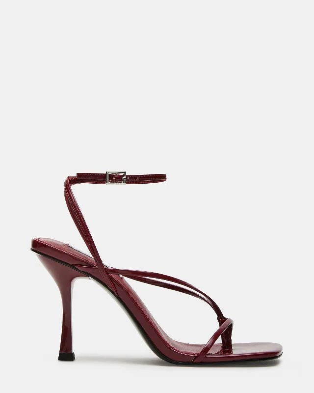 Versatile Heeled Sandals for Any Occasion---ANNIE WINE PATENT