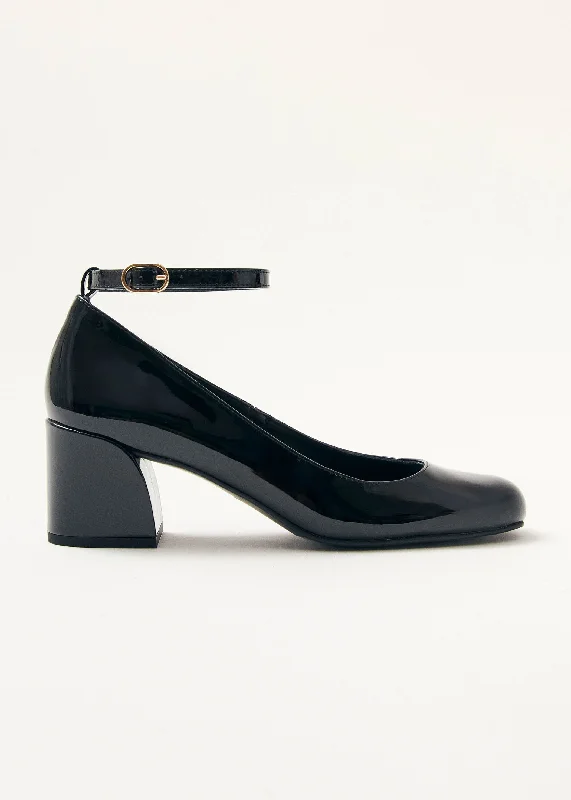 Antoine Onix Black Leather Pumps---Comfortable Leather Pumps for Office and Everyday Wear