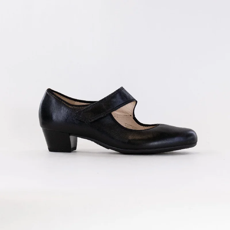 Ara Calico II  (Women's) - Black Leather---Comfortable Leather Pumps for Office and Everyday Wear