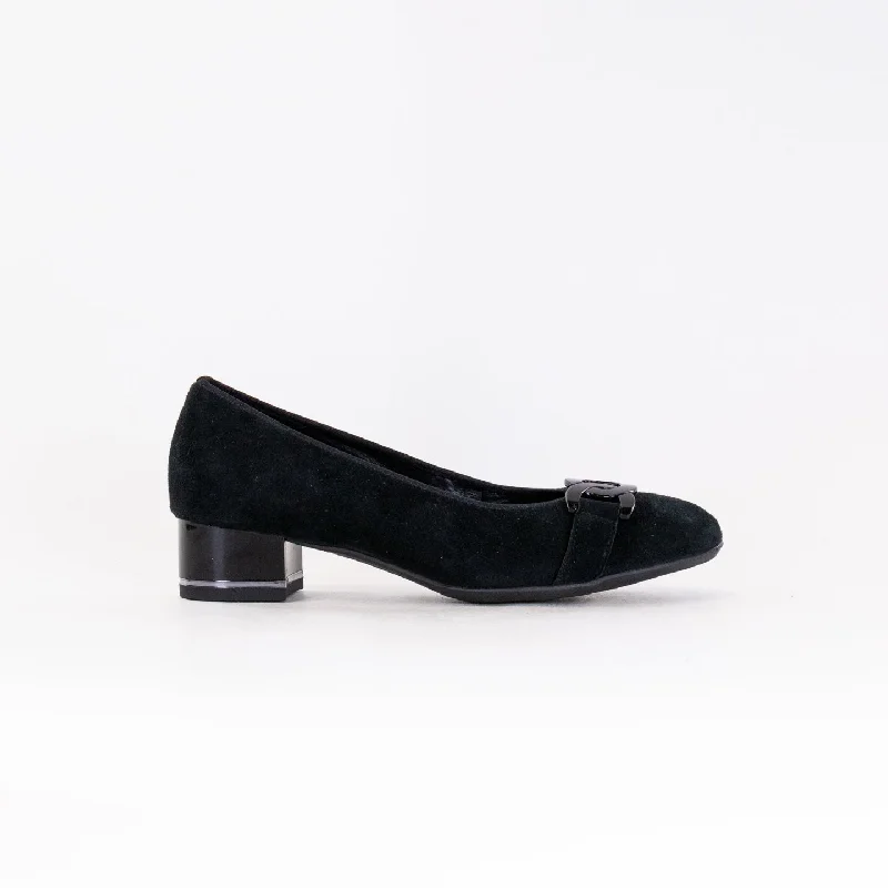 Affordable Suede Ankle Pumps for All-Day Wear--Ara Gallant (Women's) - Black Suede