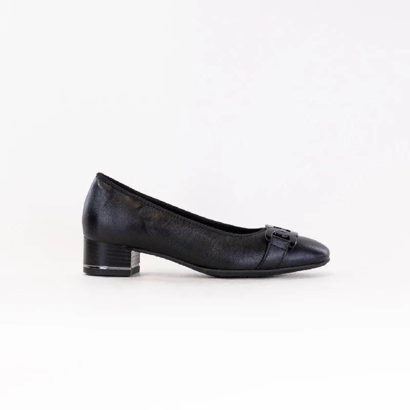 ARA Gallant (Women's) - Black Leather---Comfortable Leather Pumps for Office and Everyday Wear