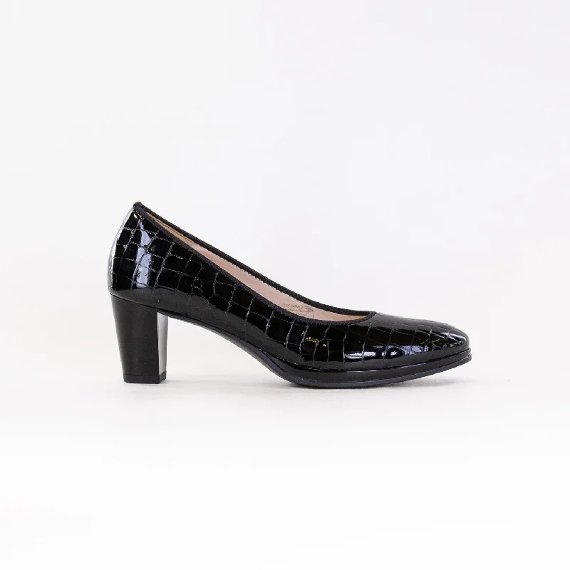 Versatile Heeled Sandals for Any Occasion---ARA Ophelia (Women's) - Black Kroko