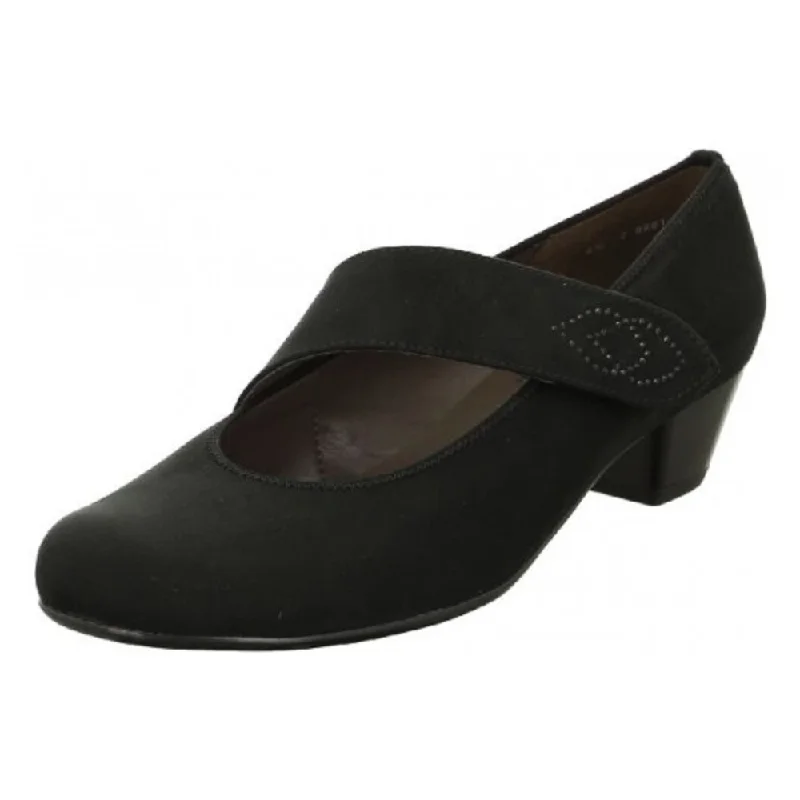 Versatile Heeled Sandals for Any Occasion---Ara Chelsea Black Nubuck Pump (Women's)