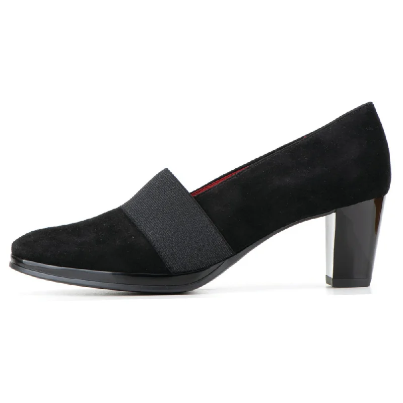 Affordable Suede Ankle Pumps for All-Day Wear--Ara Odette Black Suede Pump (Women's)