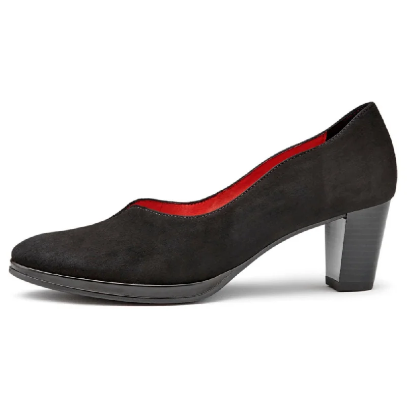 Affordable Suede Ankle Pumps for All-Day Wear--Ara Odina Black Suede Pump (Women's)