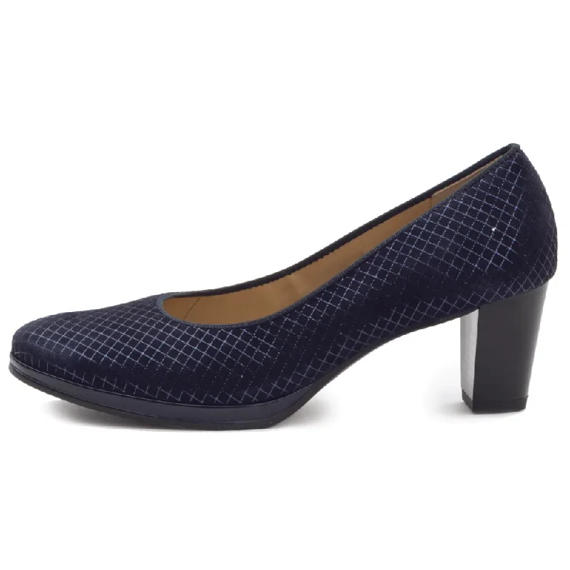 Versatile Heeled Sandals for Any Occasion---Ara Ophelia Navy Kid Pump (Women's)