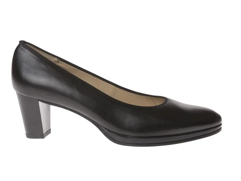 Ara Women's Ophelia Black Leather---Comfortable Leather Pumps for Office and Everyday Wear