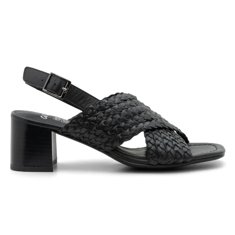 Ara Women's Benson Black Woven Leather---Comfortable Leather Pumps for Office and Everyday Wear