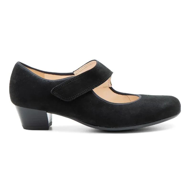 Affordable Suede Ankle Pumps for All-Day Wear--Ara Women's Calico 2 Black Suede