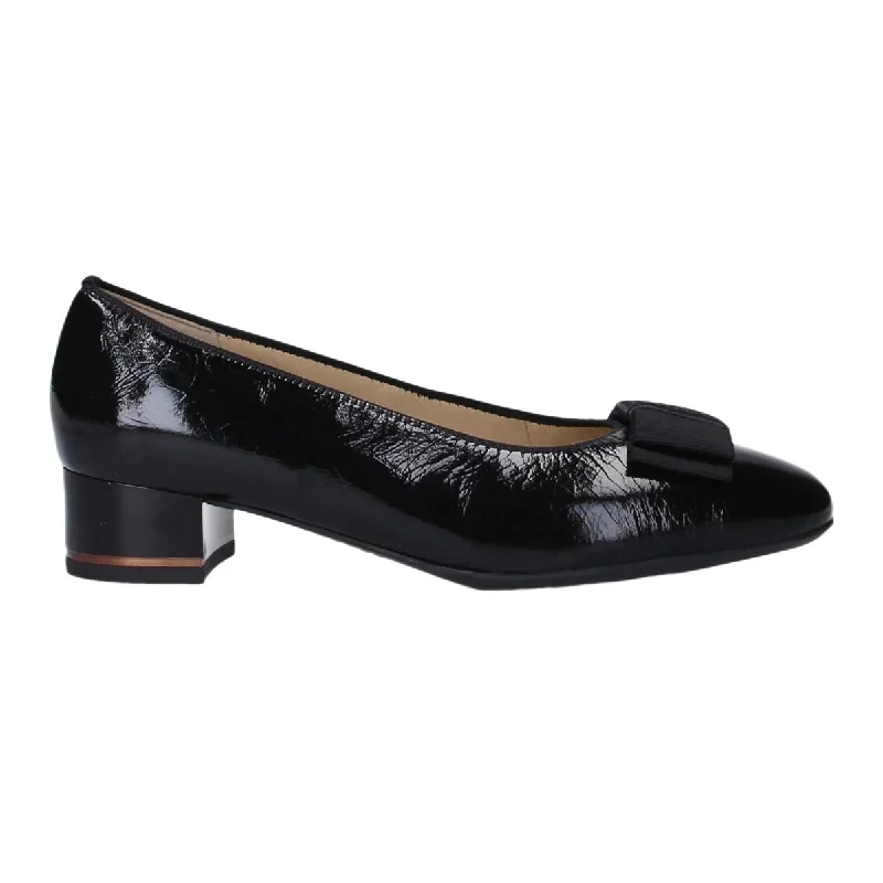 Sleek and Shiny Patent Pump Heels for a Polished Look--Ara Women's Garnet Black Patent Leather