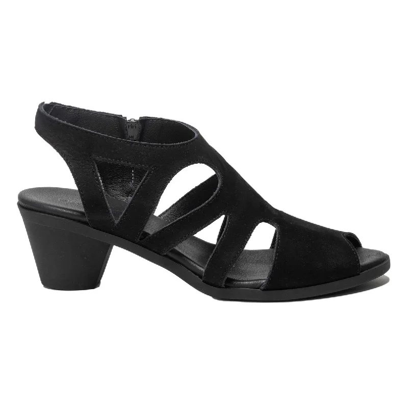 Versatile Heeled Sandals for Any Occasion---Arche Women's Sorako Black Nubuck