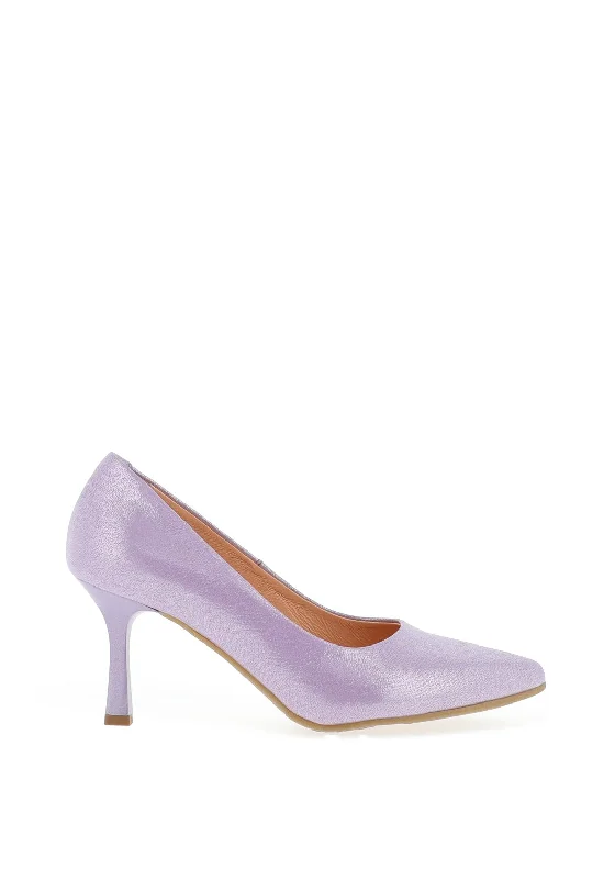 Bioeco by Arka Leather Court Shoes, Lilac---Comfortable Leather Pumps for Office and Everyday Wear