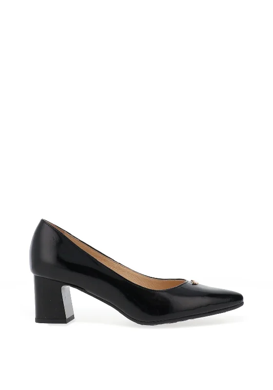 Sleek and Shiny Patent Pump Heels for a Polished Look--Bioeco by Arka Patent Pointed Toe Heels, Black