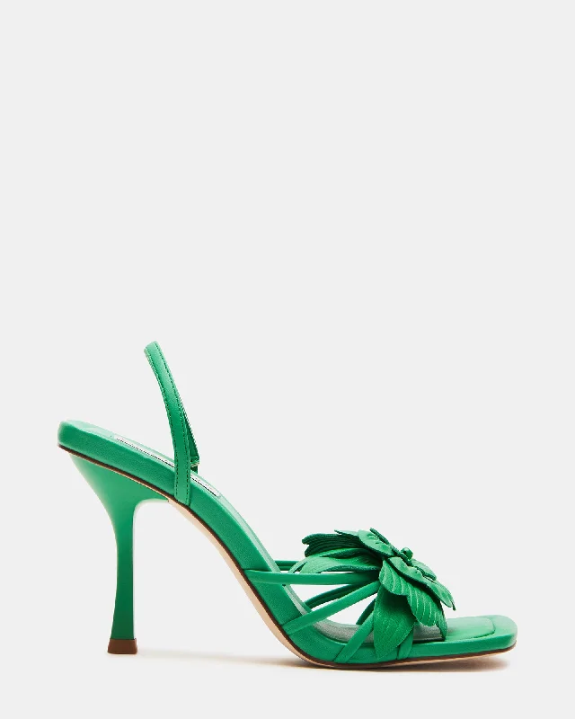 AROSE GREEN LEATHER---Comfortable Leather Pumps for Office and Everyday Wear