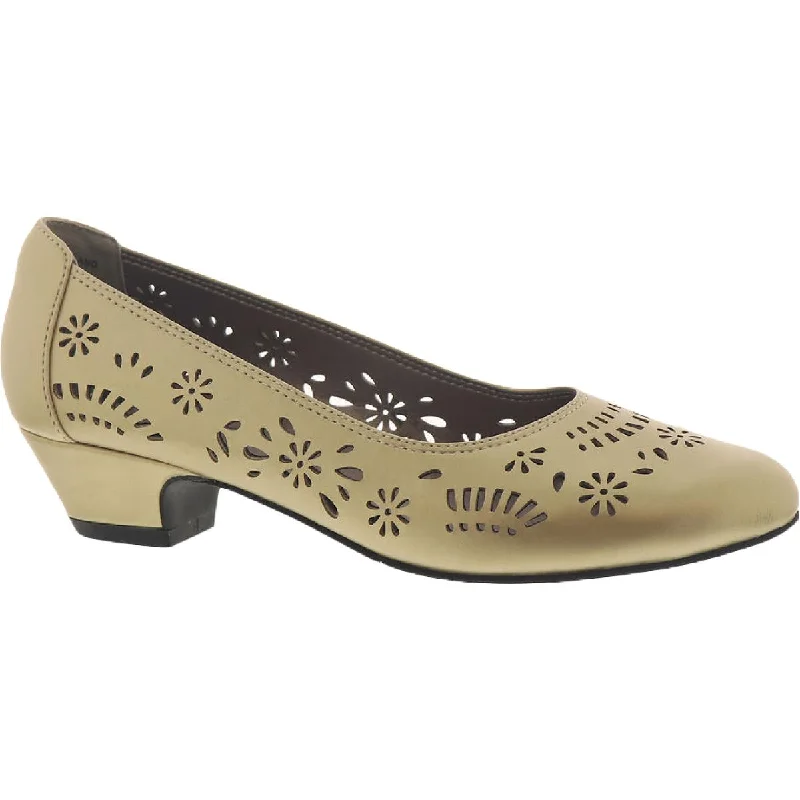 Array Womens Dahlia Faux Leather Perforated Dress Pumps---Elegant Evening Heels for Weddings and Parties