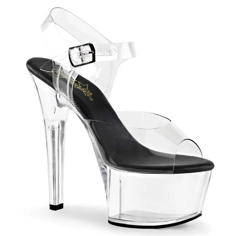 Versatile Heeled Sandals for Any Occasion---ASPIRE-608 Clear-Black/Clear