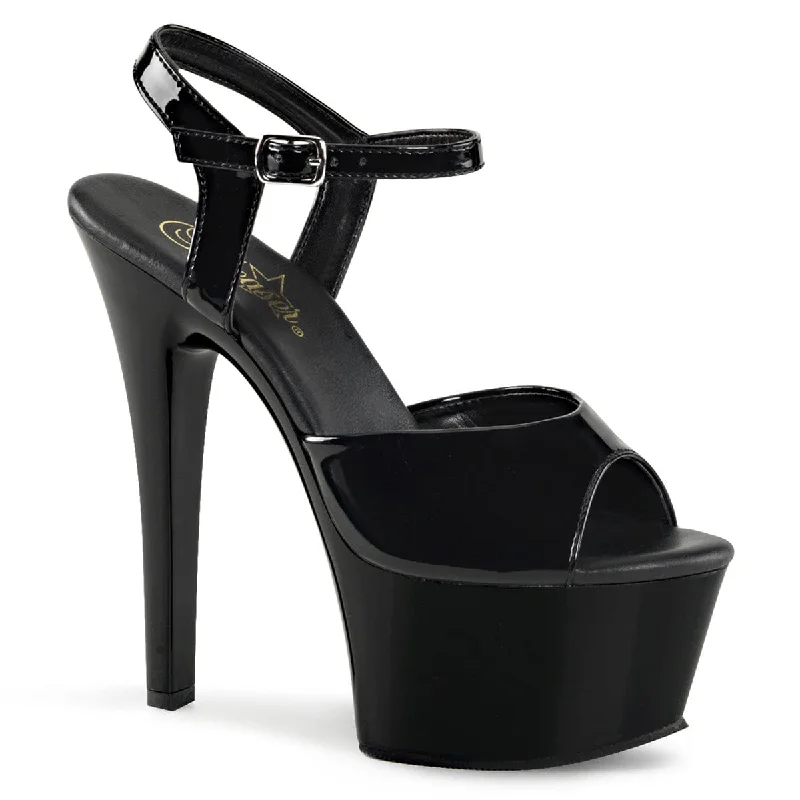 Versatile Heeled Sandals for Any Occasion---ASPIRE-609 Black Patent/Black