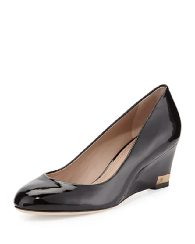 Sleek and Shiny Patent Pump Heels for a Polished Look--"Astoria" Patent Wedge Pump