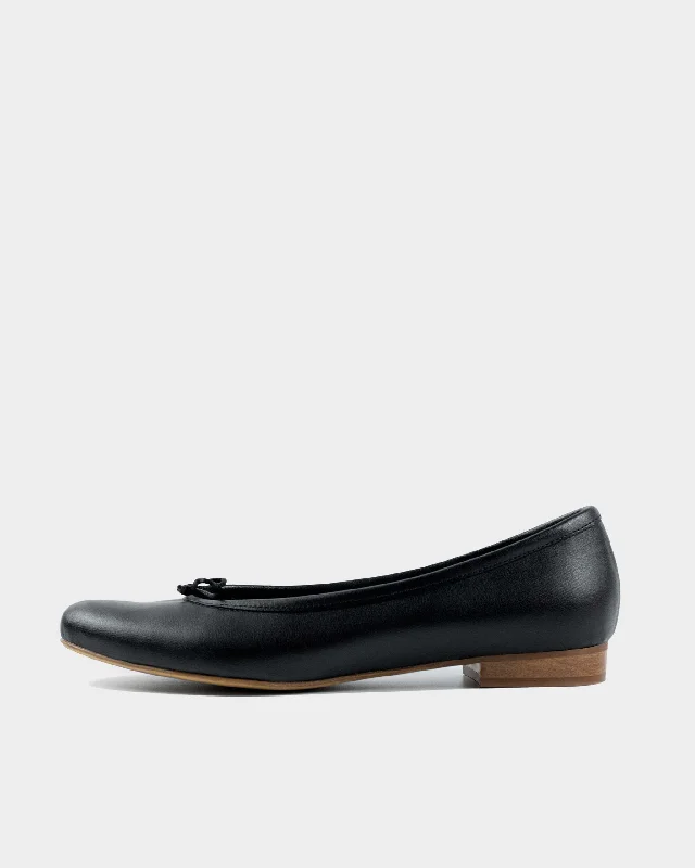 Audrey Pumps Black grape leather ballerinas---Comfortable Leather Pumps for Office and Everyday Wear