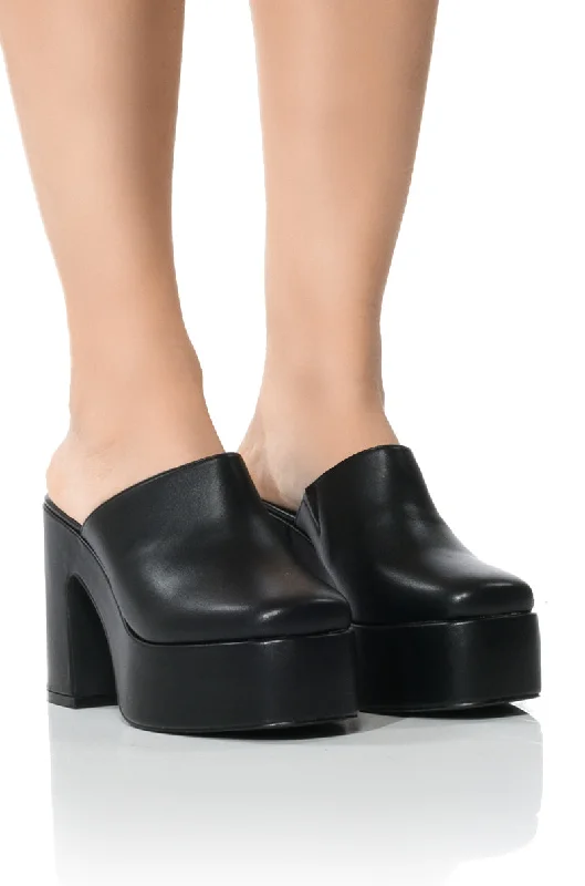 Versatile Heeled Sandals for Any Occasion---AZALEA WANG CAMBRIA BLACK CHUNKY CLOG