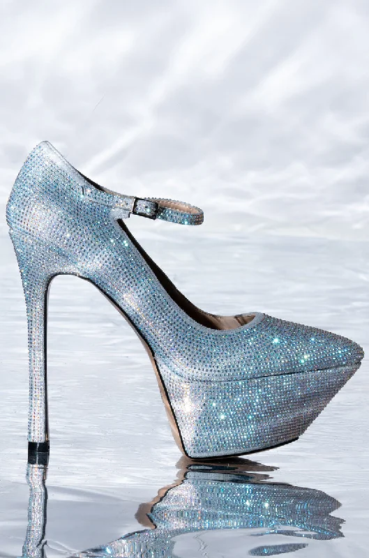 AZALEA WANG FELIZ EMBELLISHED PUMP IN SILVER---Chic Embellished Pumps for a Glamorous Look