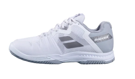 Versatile Heeled Sandals for Any Occasion---Babolat SFX3 All Court Women's Shoes [White/Silver]