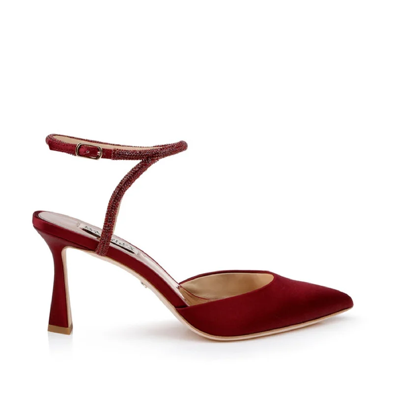 Badgley Mischka Women's Kamilah in Chianti---Fashionable Kitten Heels for Date Night