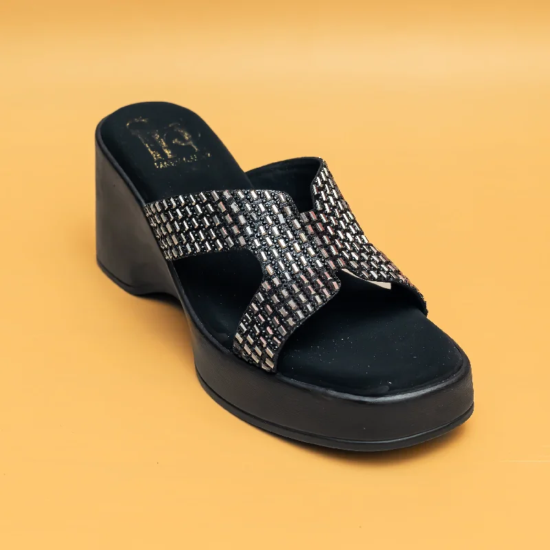 Baguette Embellished Platforms - Black---Chic Embellished Pumps for a Glamorous Look