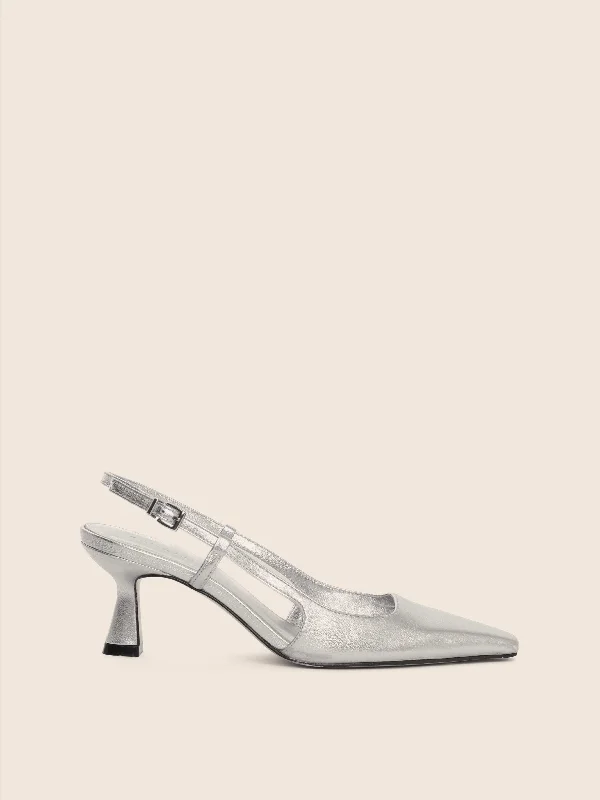 Bahia Silver Pump---Fashionable Kitten Heels for Date Night