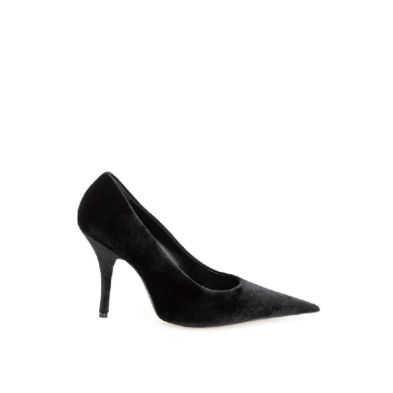 Luxurious Velvet Women's Pumps with Soft Finish---Balenciaga Elegant Velvet Black Pumps