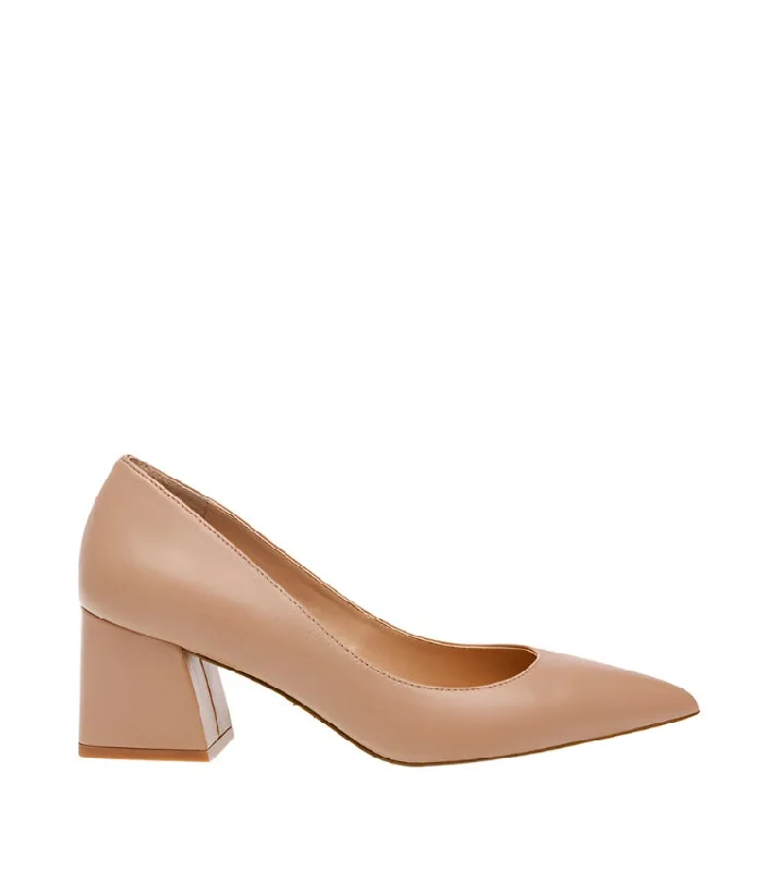 BAYLEIGH TAN LEATHER---Comfortable Leather Pumps for Office and Everyday Wear