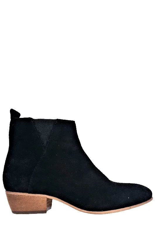 Affordable Suede Ankle Pumps for All-Day Wear--Bea Black Suede Leather