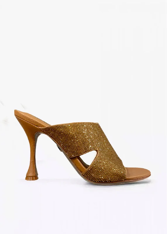 Stiletto Heel Pumps with Perfect Fit--Beaded Cutout Heel - Camel-Fashionable & Classic