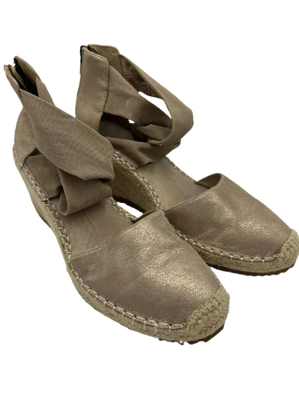 Beige Espadrille Wedges by Eileen Fisher, Size 10---Fashionable Kitten Heels for Date Night