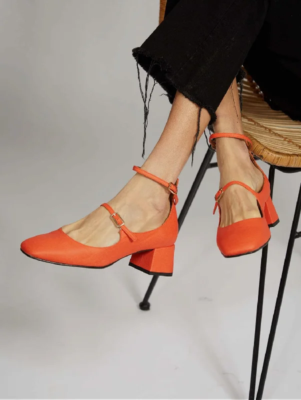 Affordable Suede Ankle Pumps for All-Day Wear--Belleville Vegan Eco Suede Heeled Pumps | Paprika