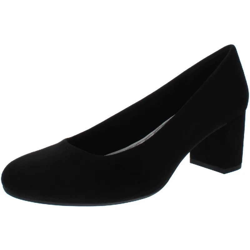 Affordable Suede Ankle Pumps for All-Day Wear--Proper Womens Faux Suede Round Toe Dress Pumps