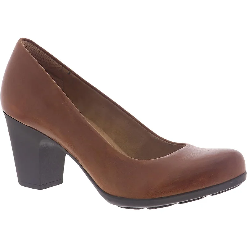 Trendy Chunky Heel Pumps for Casual Wear--Noxi Womens Leather Block Heel Pumps